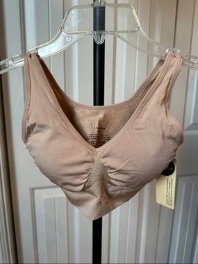 Everyday Ruched Comfort Bralette in Nude - Unbranded